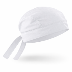 Toque cuisine pirate bandana blanche