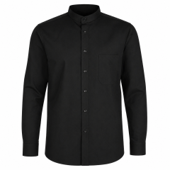 Chemise noire col mao...