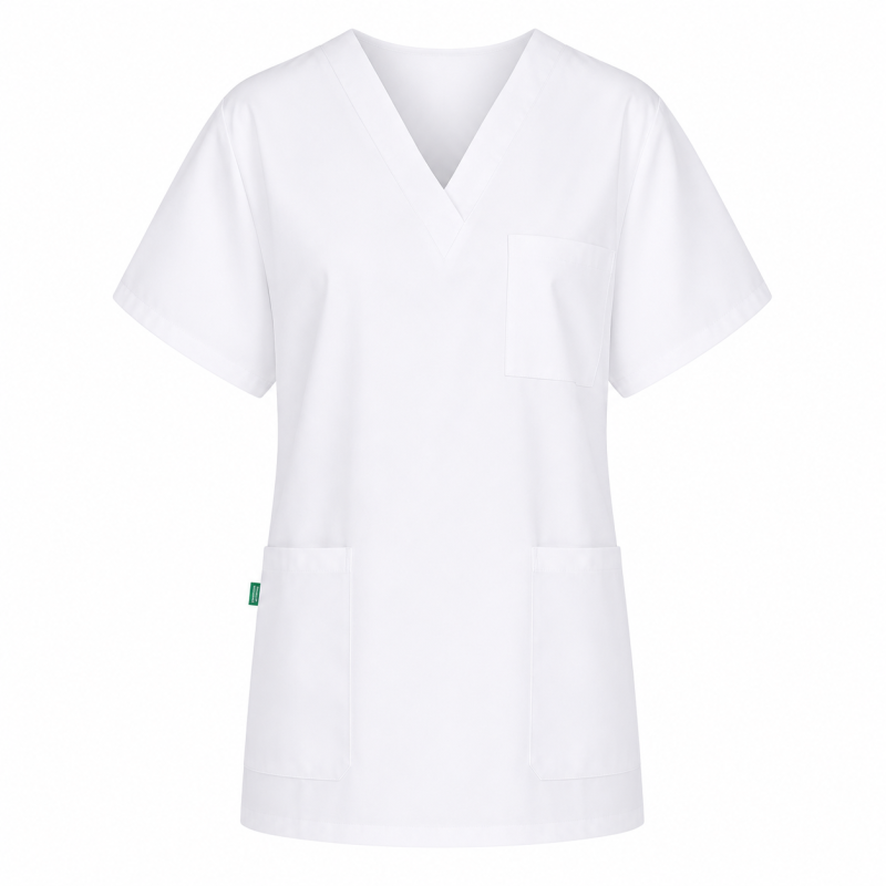 Tunique Médicale Col V Blanche Unisexe Benjie
