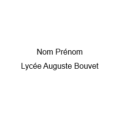 Marquage : Nom Prénom +...