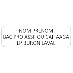Marquage Nom Prénom Section...