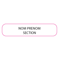 Étiquette Nom+Prénom+Section