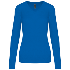 Pull col V femme Bleu...