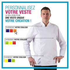 Veste de cuisine brodée sale