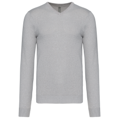 Pull col V homme Grey Melange