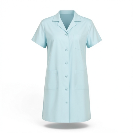 Blouse medicale femme Graziella bleu ciel manches courtes - packshot fond blanc