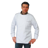 Veste de cuisine Blanche et Chocolat avec souflet dos manches longues 