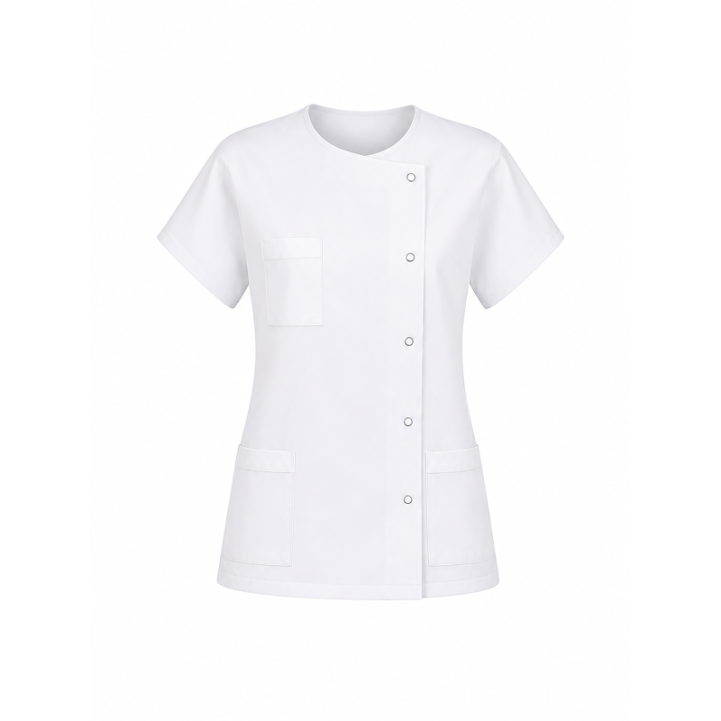 Blouse médicale femme Julia blanche personnalisable
