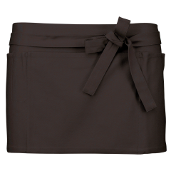 Tablier court coton marron...