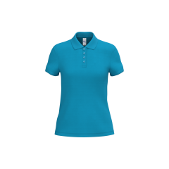 Polo Piqué Femme Bleu Atoll...