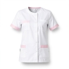 Blouse medicale Julia parement rose — photo packshot produit sur fond blanc