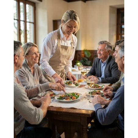 Tablier de cuisine - Broderie texte — mise en situation : Service en salle / bar, Service en salle