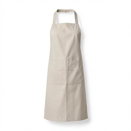 Tablier de cuisine - Broderie texte — photo packshot produit sur fond blanc