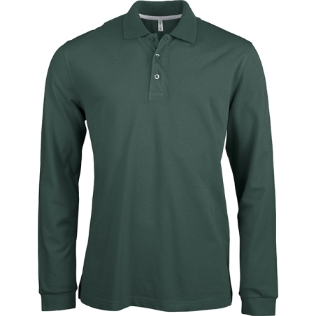 Polo manches longues vert bouteille avec logo brodé Rigby Go – Polo Club  Europe
