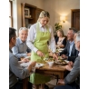 Tablier de cuisine couleur vert Lime — mise en situation : Service en salle / bar, Service en salle