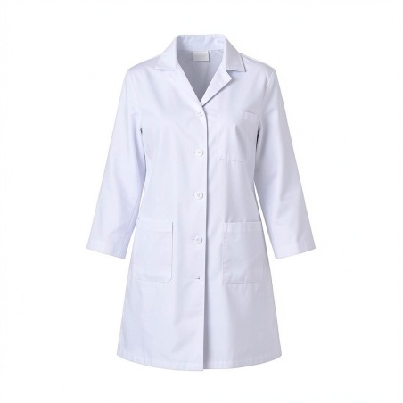 Blouse de travail femme col tailleur — entretien et collectivités — photo packshot produit sur fond blanc