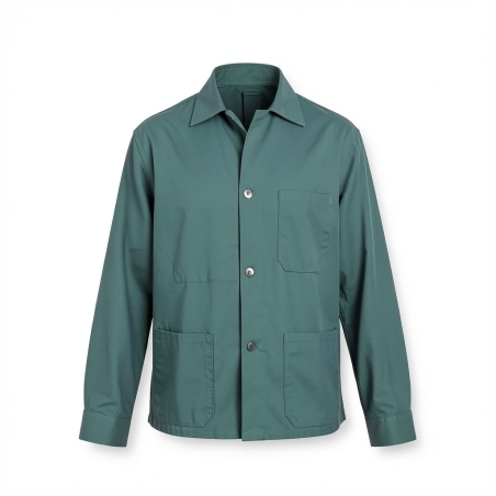 Veste de travail pas cher Vert US Polycoton — photo packshot produit sur fond blanc