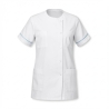 Tunique médicale Col Rond avec liseré ciel aux manches Julia — photo packshot produit sur fond blanc