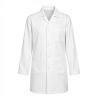 Blouse blanche manchesongues col officier — photo packshot produit sur fond blanc