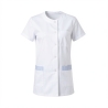 Tunique médicale femme Julia blanche rayée ciel — photo packshot produit sur fond blanc
