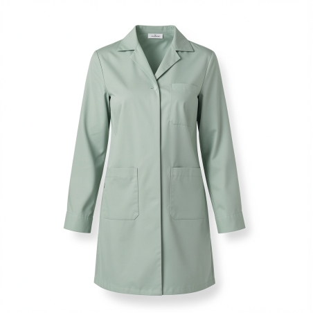 Blouse Médicale Col Tailleur uni Verte Mado — photo packshot produit sur fond blanc