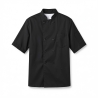 Veste de cuisine Noire manches courtes double pressions noire — photo packshot produit sur fond blanc