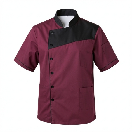 Veste cuisine manche courte — photo packshot produit sur fond blanc