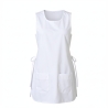 Blouse Tablier chasuble Blanc avec poche — photo packshot produit sur fond blanc