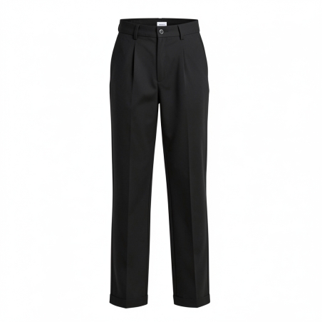 Pantalon de cuisinie noir — photo packshot produit sur fond blanc