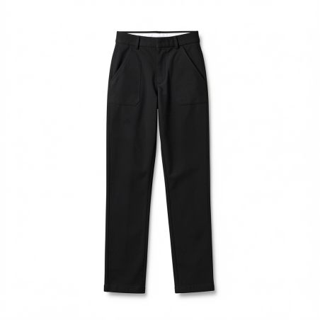 Pantalon de cuisinier noir — photo packshot produit sur fond blanc