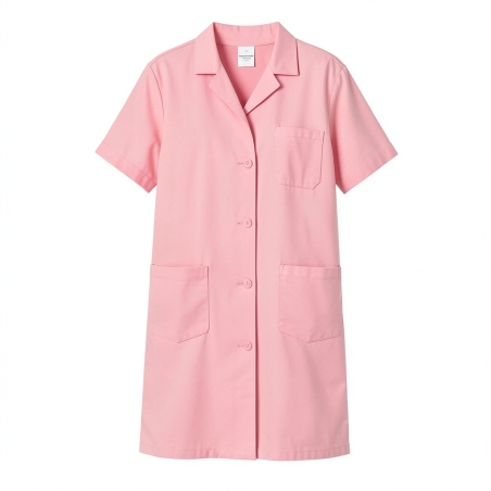 Blouse de travail femme Rose Graziella manches courtes — photo packshot produit sur fond blanc