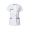 Tunique medicale Julia personnalisation parement bleue 3 pcohes — photo packshot produit sur fond blanc