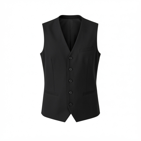 Gilet boléro de service homme Bison – Noir — photo packshot produit sur fond blanc