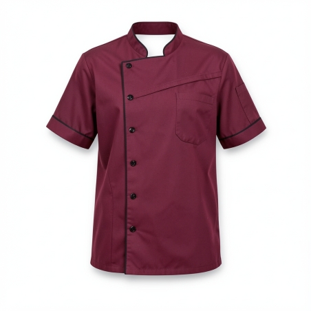 Veste cuisine manche courte — photo packshot produit sur fond blanc