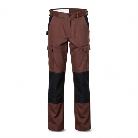 Pantalon de travail chocolat et noir — photo packshot produit sur fond blanc
