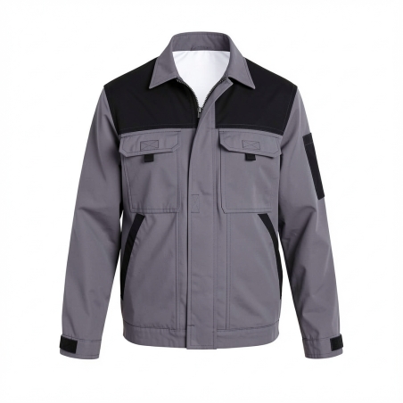 Blouson de travail gris noir Coton/polyester / 310 gr/m² — photo packshot produit sur fond blanc