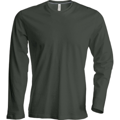 T shirt Homme Col V Manches longues Khaki