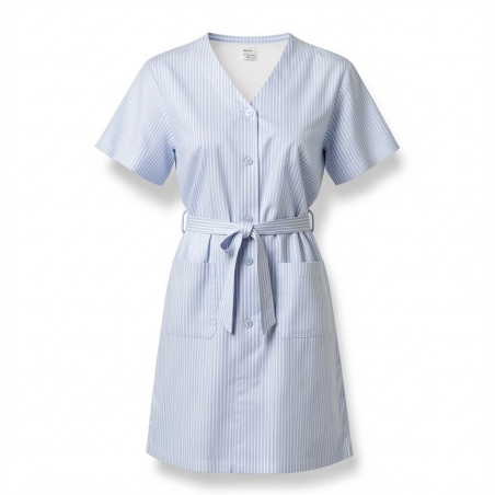 Blouse de travail Ciel col V manches courtes — photo packshot produit sur fond blanc