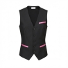 Gilet barman femme noir service et restauration — photo packshot produit sur fond blanc