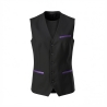 Gilet serveur homme Vénus – Noir finition violette — photo packshot produit sur fond blanc