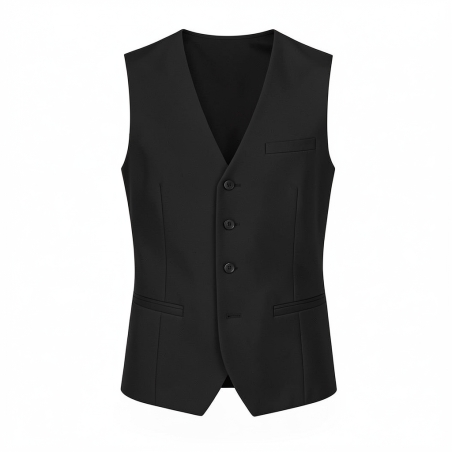 Gilet serveur homme Fe Men – Noir — photo packshot produit sur fond blanc