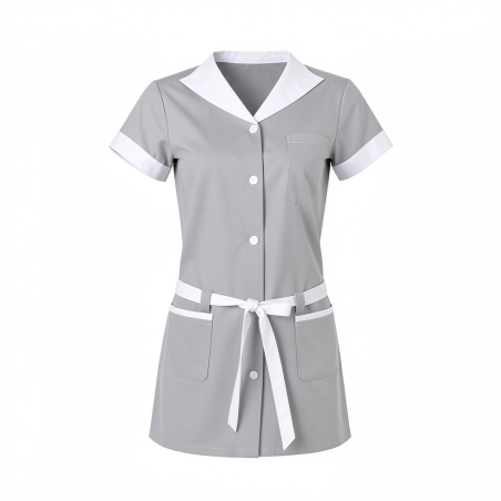 Tunique médicale Grise tenue de travail — photo packshot produit sur fond blanc