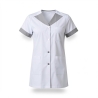Tunique médicale Blanche et gris — photo packshot produit sur fond blanc