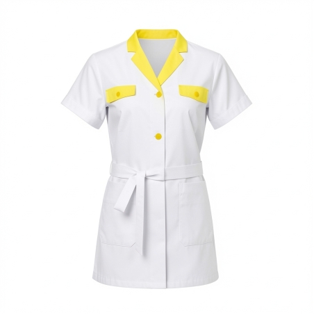 Tunique médicale Ismaël femme blanche — photo packshot produit sur fond blanc