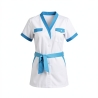 Tunique médicale femme Ismaël blanc — photo packshot produit sur fond blanc
