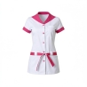 Tunique médicale femme Icône blanche et fuchsia — photo packshot produit sur fond blanc