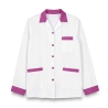 Blouse infirmière manchesongues col fushia pressions fushia — photo packshot produit sur fond blanc