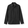 Veste de travail noir polycotonORV07 — photo packshot produit sur fond blanc