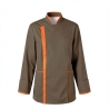 Veste de chocolatier ou de cuisinier couleur marron et orange — photo packshot produit sur fond blanc