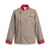 Veste de cuisine chocolat manches longues — photo packshot produit sur fond blanc